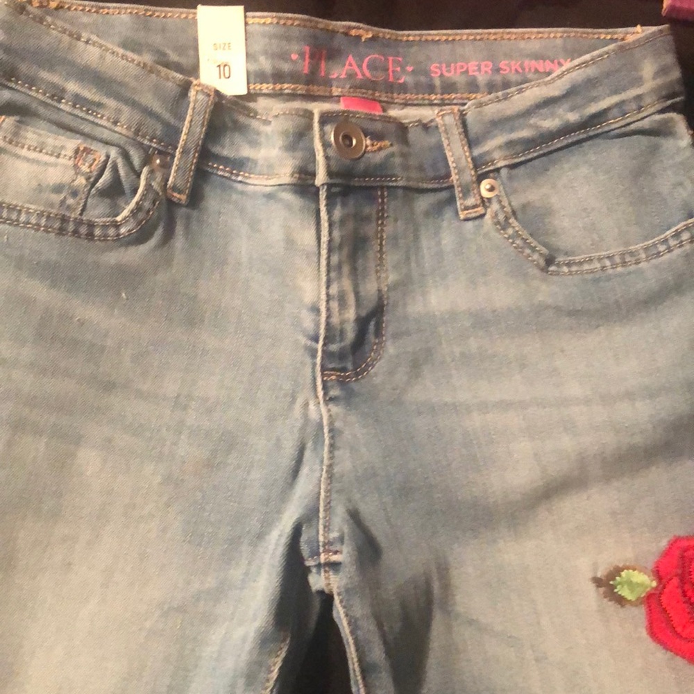 Children’s place rose embroidered jeans